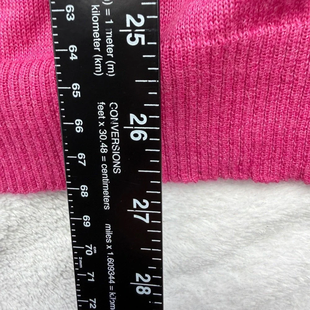 Kuna Sweater Womens XL Pink Baby Alpaca Silk Quarter Zip Mock Neck Knit Peru EUC